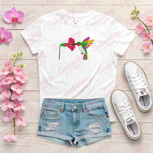 Hummingbird With Flower Embroidery Design
