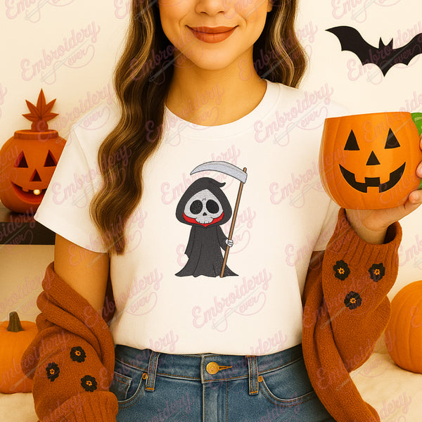 Grim Reaper Halloween Embroidery Design