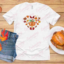 Fall Heart Embroidery Design For Thanksgiving