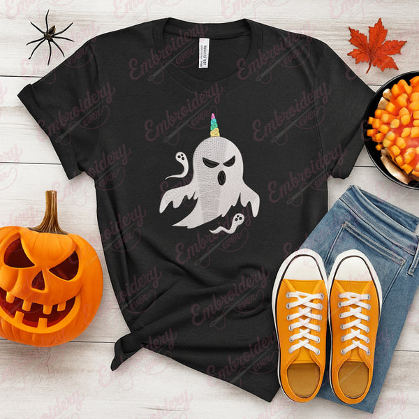Halloween Boonicorn Unicorn Ghost Embroidery Design