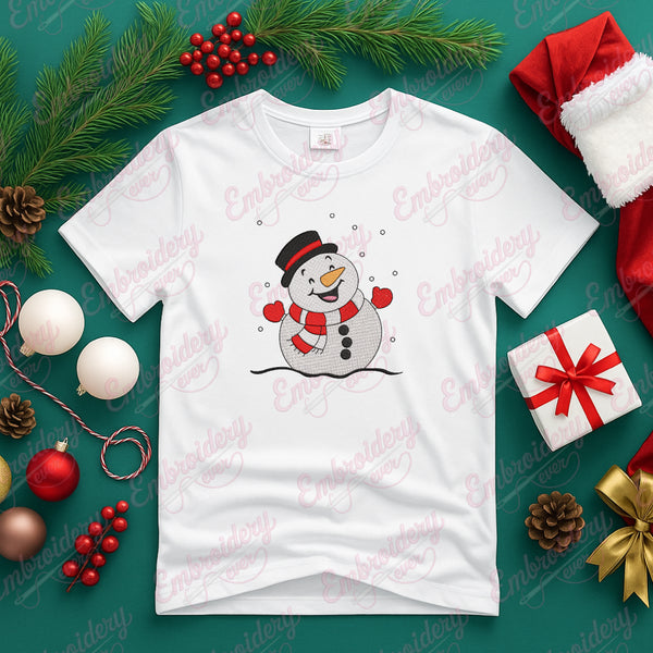 Christmas Snowman Machine Embroidery File