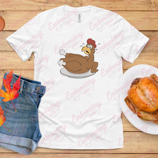 Thanksgiving Turkey Roast Embroidery Design