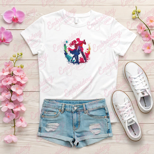 Dancing Couple Embroidery Design