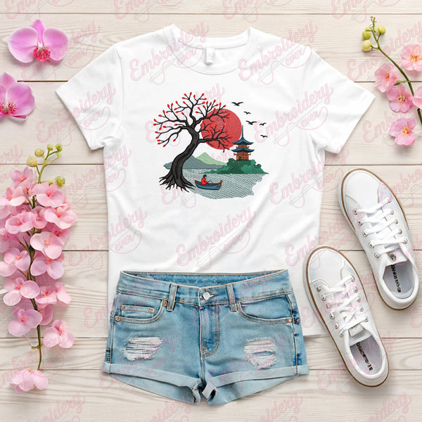 Japanese Serenity Embroidery Design