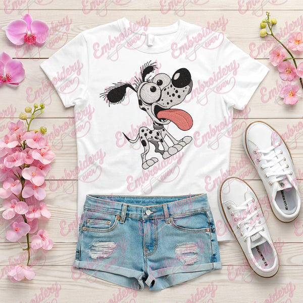 Funny Dalmatian Dog Embroidery Design