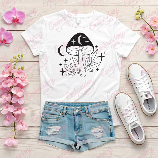 Mystical Mushroom Embroidery Design
