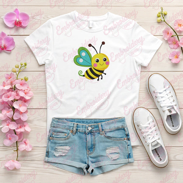 Cute Bee Embroidery Design