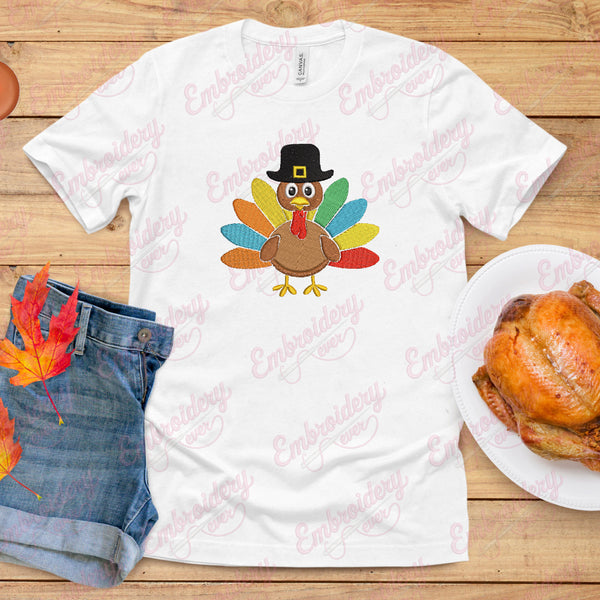 Cute Thanksgiving Turkey Embroidery Design