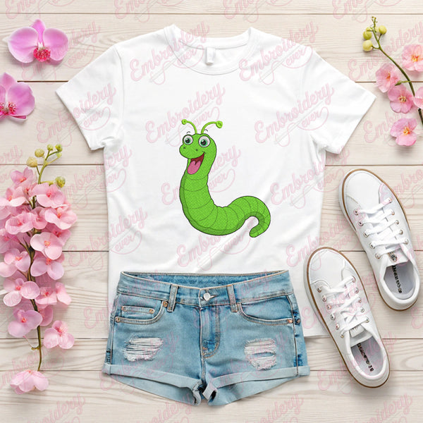 Funny Caterpillar Embroidery Design