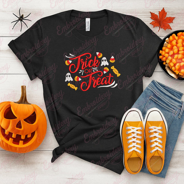 Trick Or Treat Halloween Embroidery Design