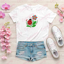 Ladybug Floral Wreath Embroidery Design