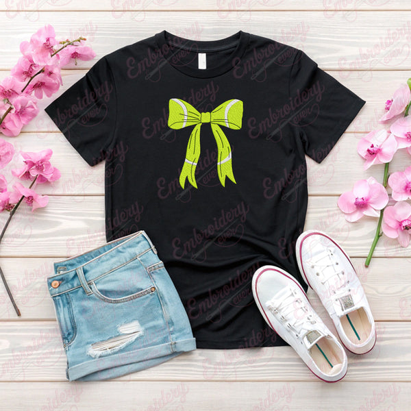Bow Tennis Embroidery Design