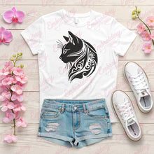 Floral Cat Face Embroidery Design