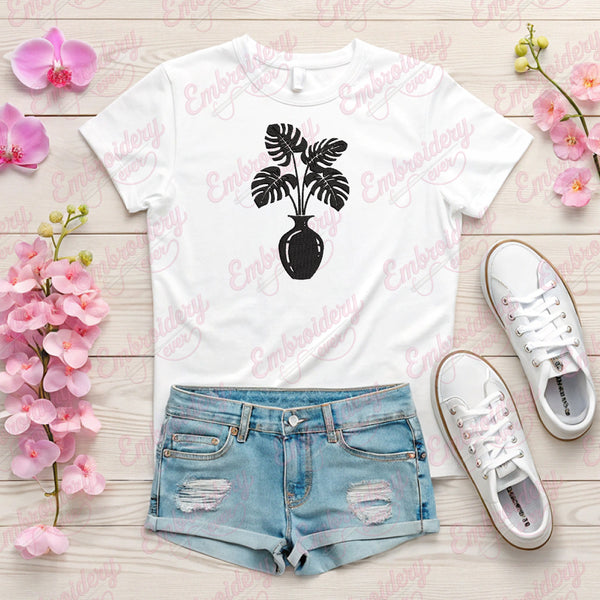 Tropical Plant Embroidery Design