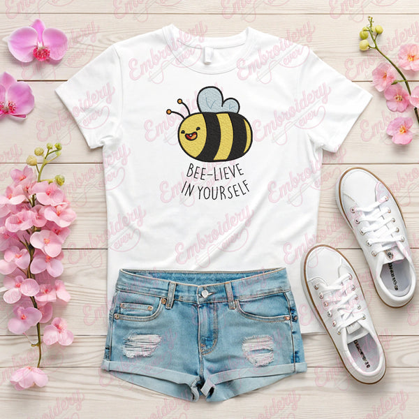 Bee-Lieve In Yourself Embroidery Design