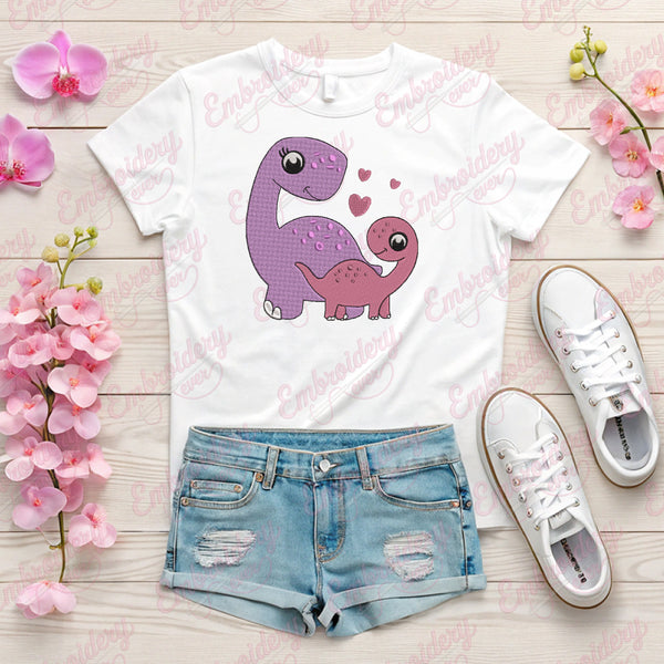 Cute Dinosaur Embroidery Design