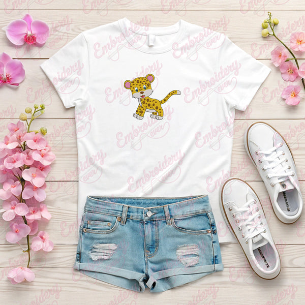 Baby Leopard Embroidery Design