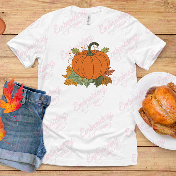 Thanksgiving Pumpkin Embroidery Design