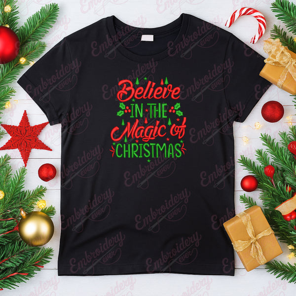 Believe In The Magic Of Christmas Embroidery Design