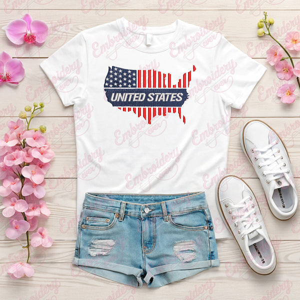 United States Embroidery Design