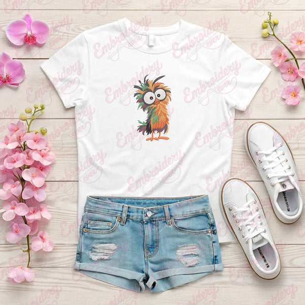 Crazy Bird Funny Cartoon Embroidery File