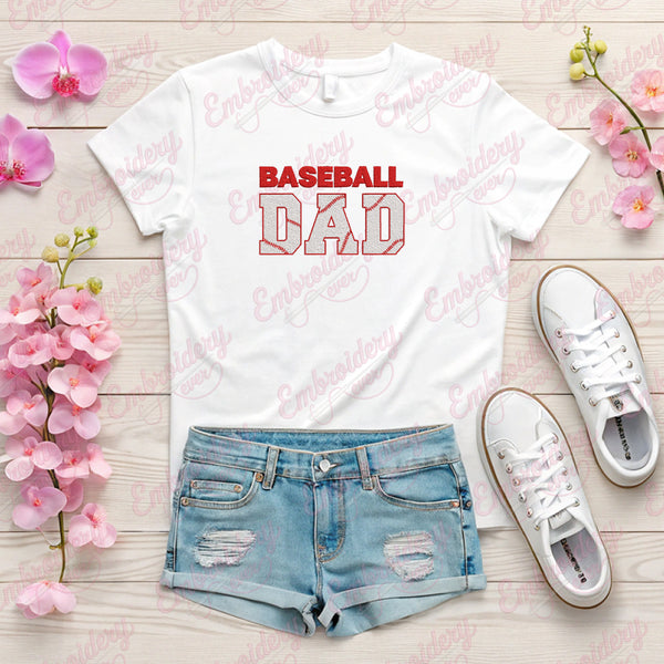 Baseball Dad Embroidery Design