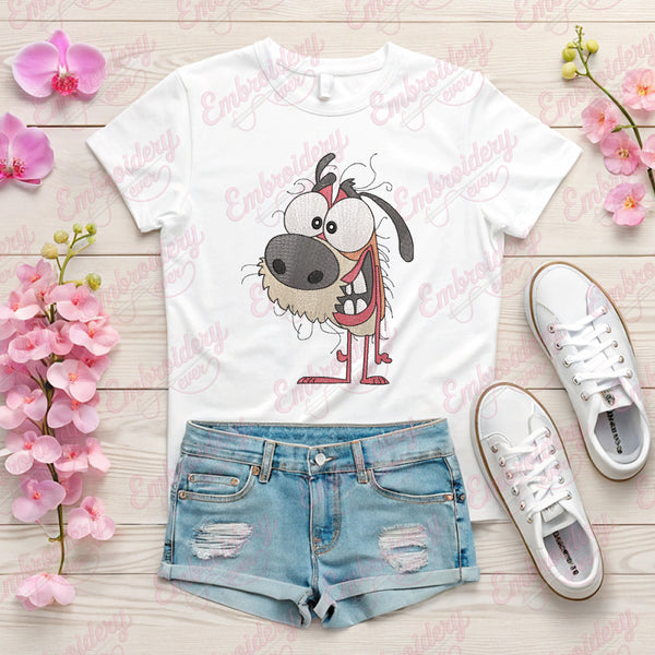 Crazy Dog Embroidery Design