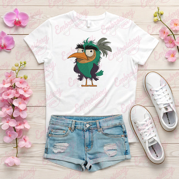 Angry Crazy Bird Embroidery Design