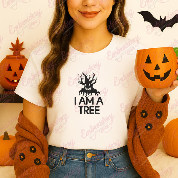 Halloween Spooky Tree Embroidery Design