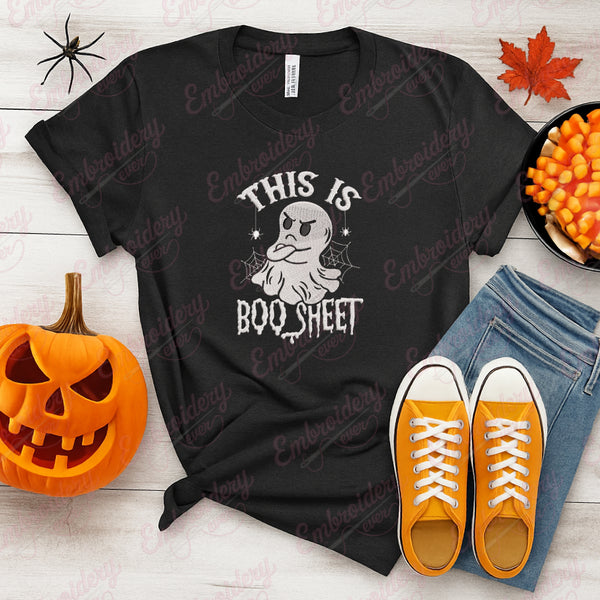 This Is Boo Sheet Spider Halloween Embroidery Design