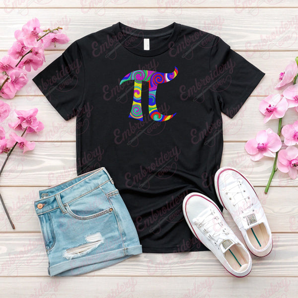 Mathematical Constant Pi Embroidery Design