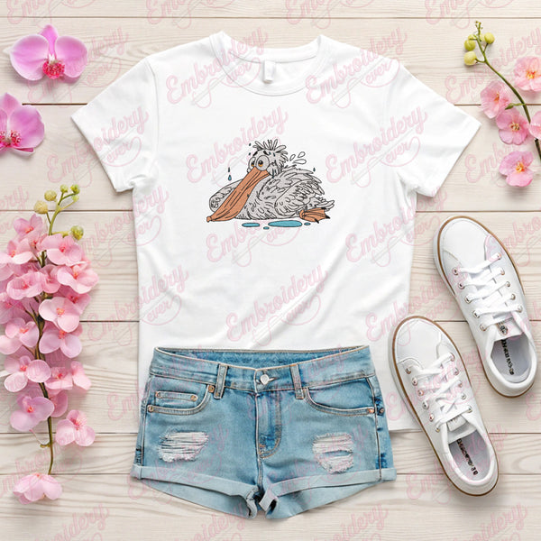 Funny Pelican Embroidery Design