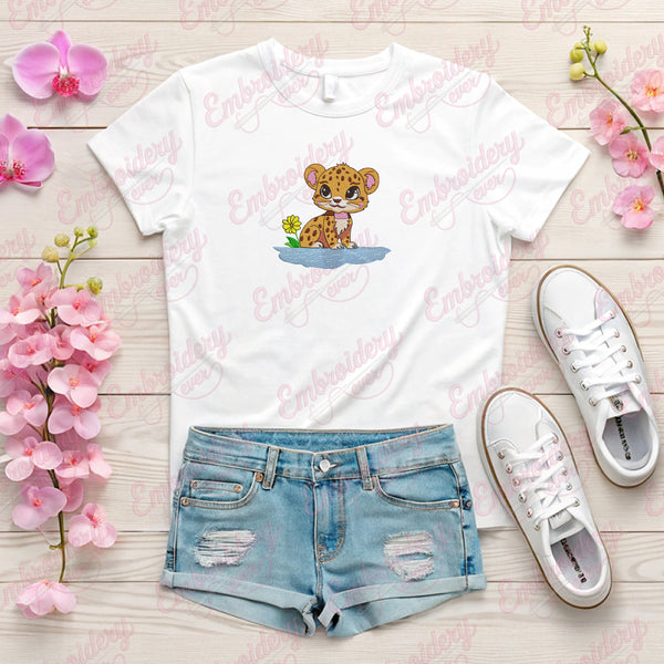 Cute Leopard Machine Embroidery Design