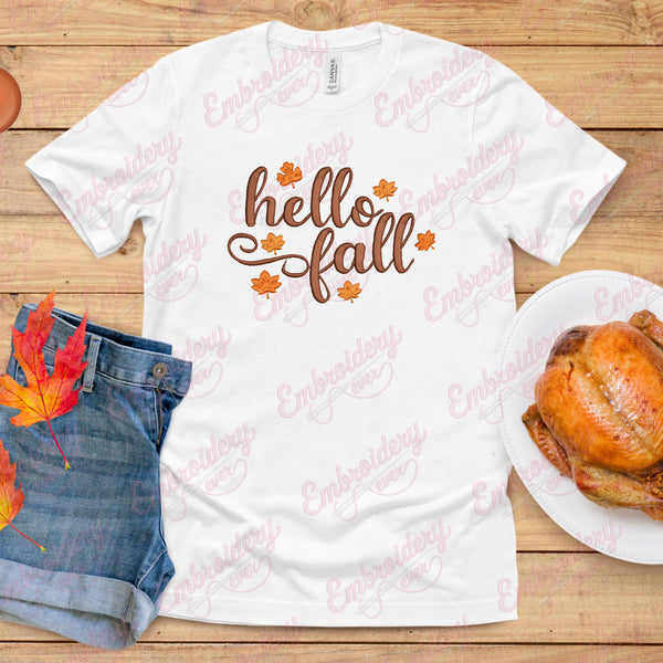 Hello Fall Embroidery Machine File