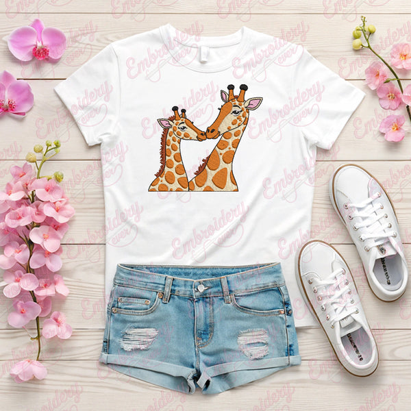 Two Giraffe Machine Embroidery Design
