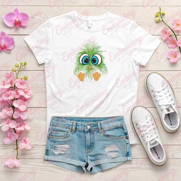 Green Angry Bird Embroidery Design