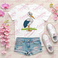 Elegant Stork Bird Embroidery Design Instant Digital Download
