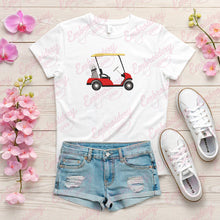 Red Golf Cart Embroidery Design