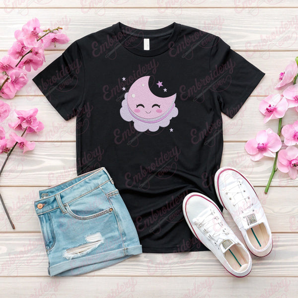 Simple Moon Machine Embroidery Design