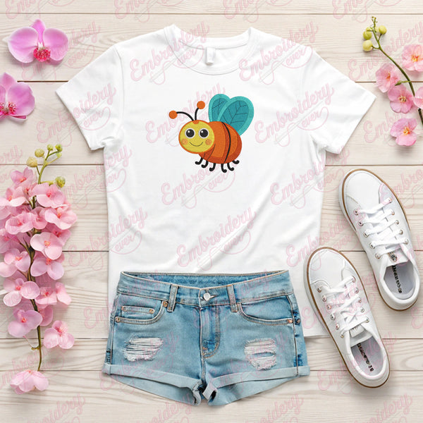 Funny Honey Bee Embroidery Design