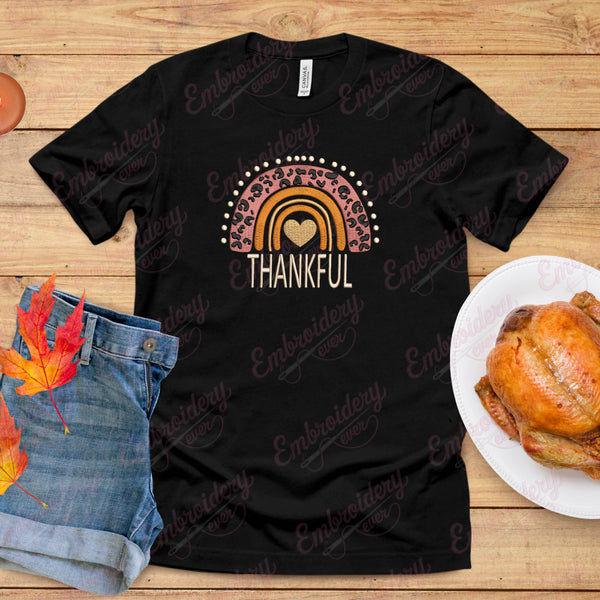 Thankful Rainbow Thanksgiving Embroidery Design