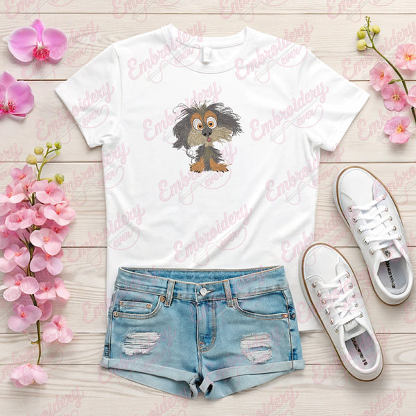 Messy Puppy Dog Embroidery Design
