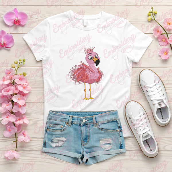 Flamingo Embroidery Design