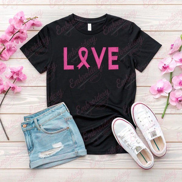 Breast Cancer Love Embroidery Design