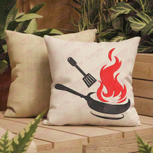 Frying Pan With Fire Cooking Kitchen Embroidery Design