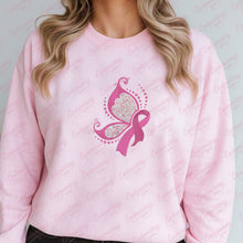 Breast Cancer Awareness Ribbon Butterfly Embroidery Design