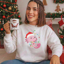 Axolotl Christmas Lights Embroidery Design