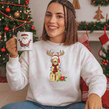 Christmas Goldendoodle With Antlers Embroidery Design