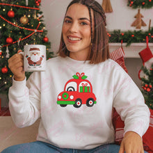 Red Christmas Car Embroidery Design