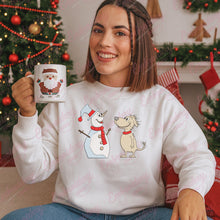 Christmas Snowman And Pup Embroidery Design